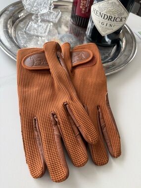 Men's Driving Gloves - Brown/Tan Textured Leather